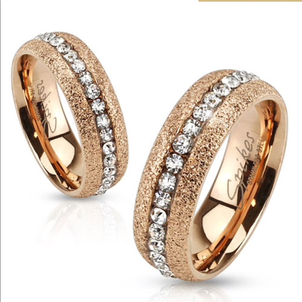 Stainless Steel Glittery Rose Gold man and woman